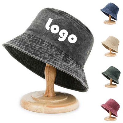 Unisex Bucket Hat Washed Jean Denim Bucket Cap