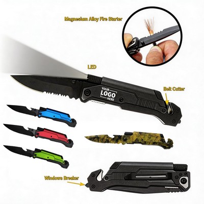 Custom Survival multifunctional knife with LED Flashlight