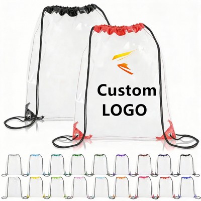 Portable Sport Touchdown Clear Drawstring Backpack