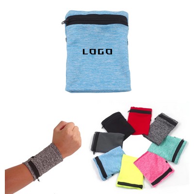 Stretchable Breathable Sweat-Wicking Sports Security Wrist Pouch