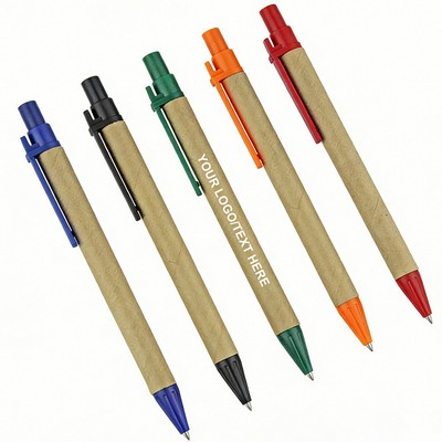 Eco-Friendly Kraft Paper Ballpoint Pen, 1.0mm Bullet Tip