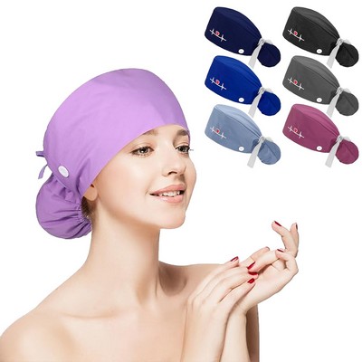 Scrub Caps With Ponytail Holder