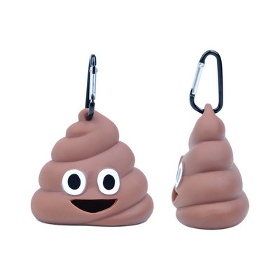 Novelty Poop Emoji Pet Waste Bag Dispenser Portable Dog & Cat Poop Bag Holder Whimsical Silicone
