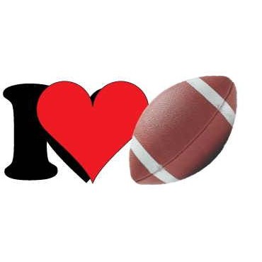 I Love Football Magnet w/ Full Magnetic Back (2 Square Inch)