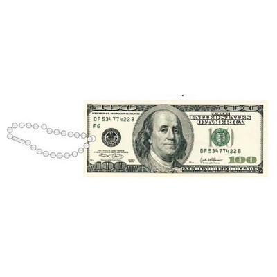 Hundred Dollar Bill Promotional Key Chain w/ Black Back (8 Square Inch)