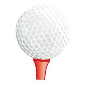 Golf Ball & Tee Executive Magnet w/ Full Magnetic Back (3 Square Inch)