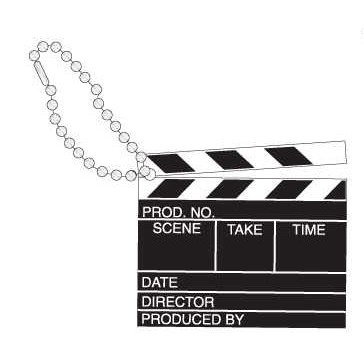 Clapboard Promotional Line Key Chain w/ Black Back (12 Square Inch)