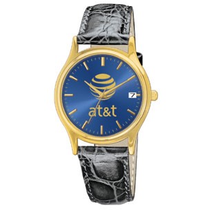 Mens' Leather Band Watch with Date