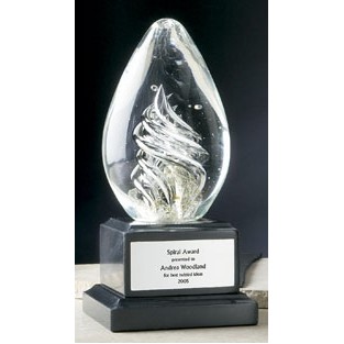 5" Gold Dust Spiral Glass Award