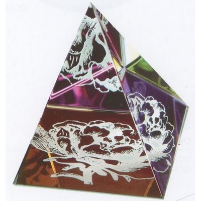 Large Rainbow Pyramid Optical Crystal Paperweight