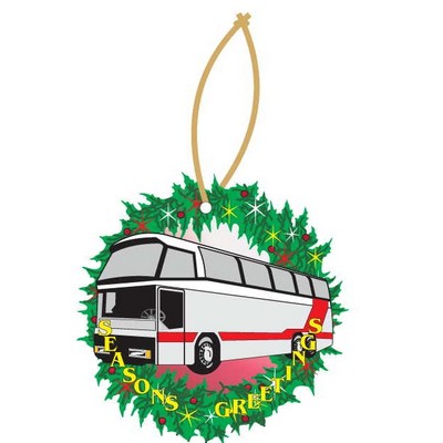 Commercial Bus Executive Wreath Ornament w/ Mirrored Back (10 Square Inch)