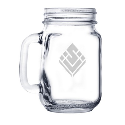 16 oz Mason Jar Beer Mug (Deep Etch)