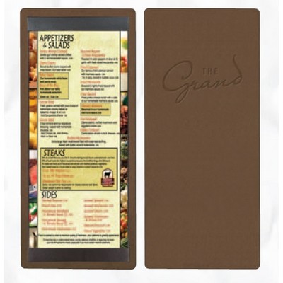 Single Panel Top & Bottom Strip Hardboard Menu Board (4 1/4"X11" Insert). One View.