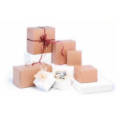 White Gloss or Brown Kraft 2 Piece Lock Corner Box (5"x5"x3")