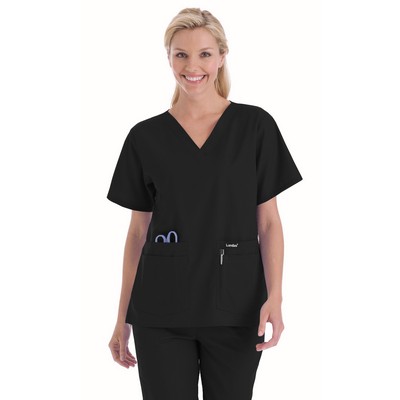 Landau - Essentials - Women's Four-Pocket Durable V-Neck Top