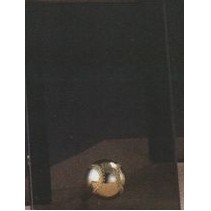 Smoked Glass Plaque Award w/Gold Baseball Accent & Gold Plastic Mounts (4"x6.5")