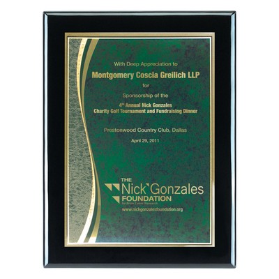 Plaque - 9"x12" Wall Plaque w/ Green Wave Marble Plate (7"x10")