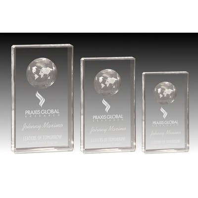 Around The World Optic Crystal Award (3"x 5")