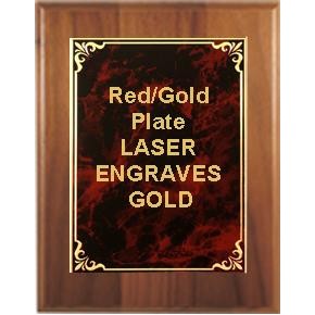 Cherry Plaque 9" x 12" - Red/Gold 7" x 10" Hi-Relief Plate