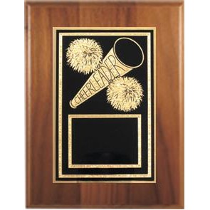 Cherry Plaque 6" x 8" - With a Cheerleading 4" x 6" Activity Plate