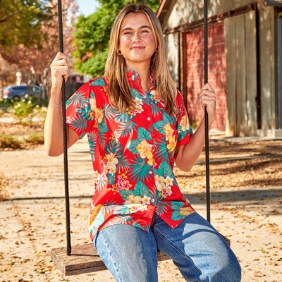 Woven Short Sleeve Button Up