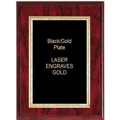 Red Wood Grain Plaque - 6" x 8" W/ a 4" x 6" Florentine Plate