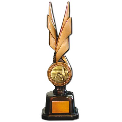 Stock Phoenix 14" Trophy with 2" Gymnastics Male Coin and Engraving Plate