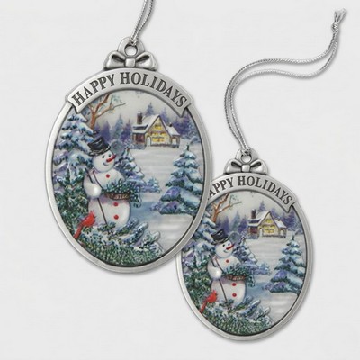 3D Gallery Print Collection Mini Happy Holidays Snowman Ornament