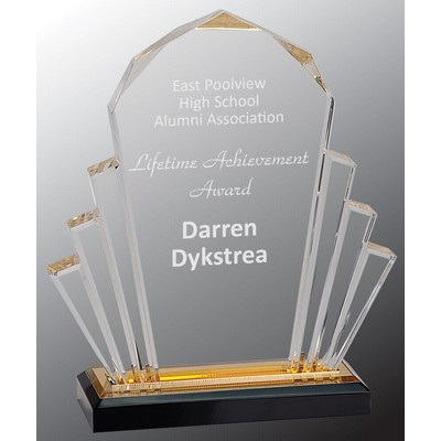 Argyle Acrylic Award, Gold, 8"H