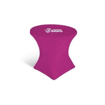 32''x43'' Round Fitted Elastic Table Cover - 7 Oz. Polyester w Dye Sublimation Print