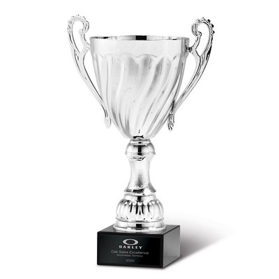 Large Silver Metal Fluted Cup