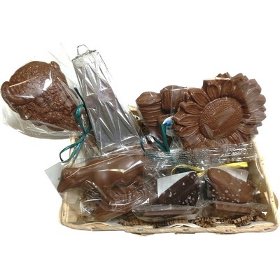 Small North Dakota State Shaped Wooden Gift Basket