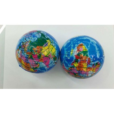 4" Stress Reliever Ball with Map of Globe