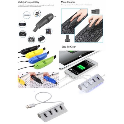 iBank ® 4 Port USB Aluminum Hub + USB Vacuum Cleaner
