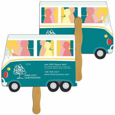 Parcel Truck Fan w/ Wooden Stick (2 Sides)