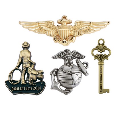 2 1/4" (2.25") 3 D Antique Cast Lead-Free Lapel Pin