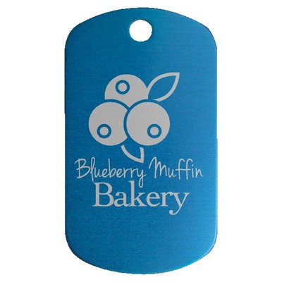 Anodized Aluminum Blue G.I. Tags, Engraved, 1" x 2"
