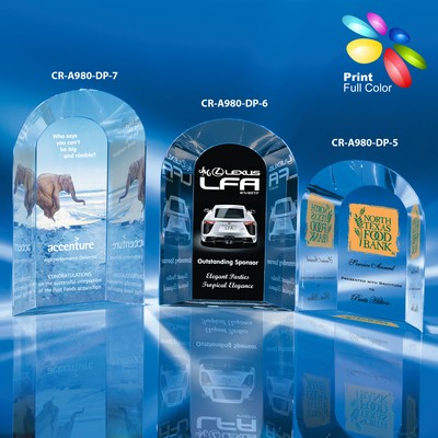 Double Arch Crystal Award 5"H