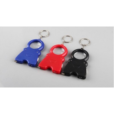 3" 1 Multi-Keychain with Magnifier,Tape Measure and LED Flashlight