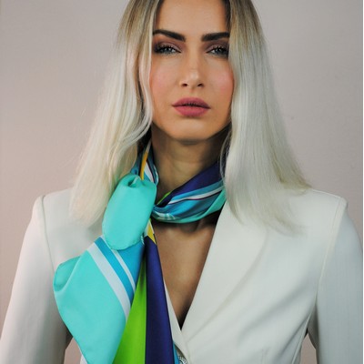 30" x 30" Custom Luxury 100% Mulberry Silk Scarf - Hand-Rolled Hem