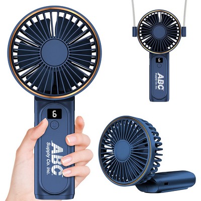 Handheld Fan, Portable Fan, 4000mAh USB Rechargeable Personal Fan, Foldable Desk Fan