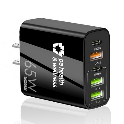 65w Gan Charger , 5-Port Wall Charger