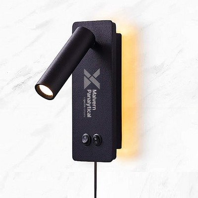 LED Wall Lamp Bedside Reading Light Plug-in 3W Headboard Wall Sconce Adjustable Wall Light