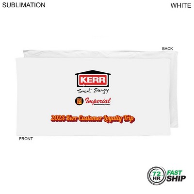 72 Hr Fast Ship - Heaviest Weight, Plush Velour Terry White Beach Towel, Sublimated (30"x60")