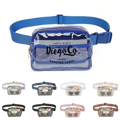 Clear PVC Zip Crossbody Fanny Pack
