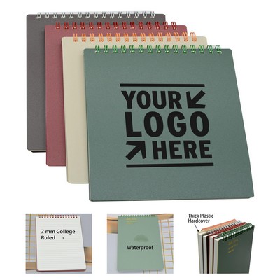 A5 8.3 x 5.9" 40-Page Plastic Hardcover Top Bound Spiral Notebook