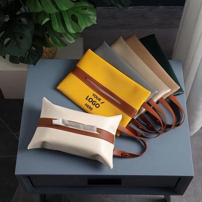 Tissues Box PU Leather Facial Paper Storage Case