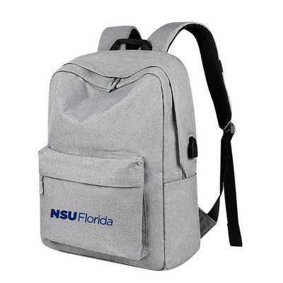 Casual Travel Backpack With Usb Charging Port
