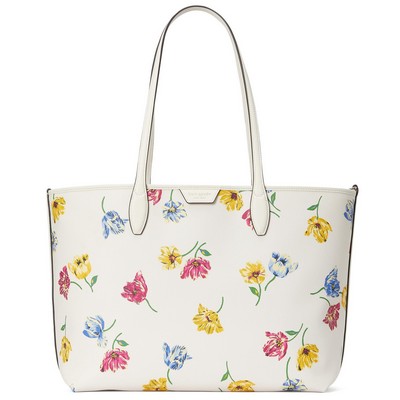 kate spade new york Sutton Tulip Toss Printed Pvc Medium Tote - Cream Multi