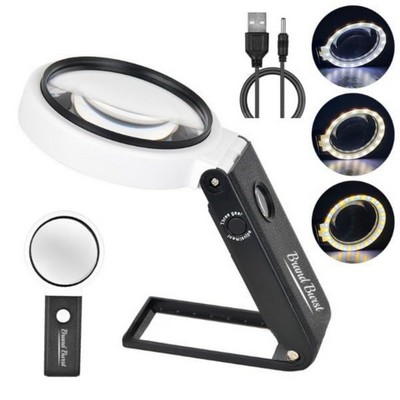 10X 25X Magnifying Glasses With Light And Stand